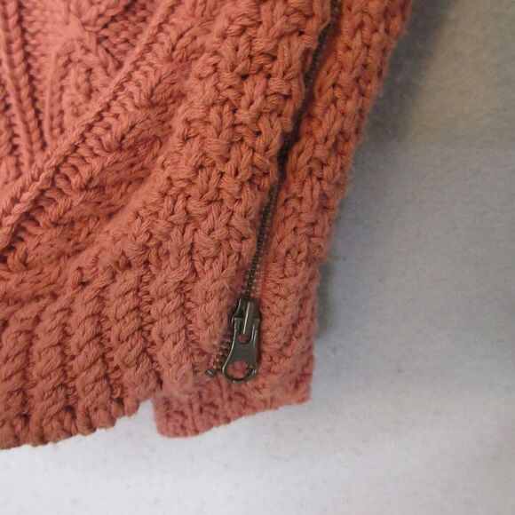 LL Bean‎ Signature Sweater Small Fisherman Cable Knit Zipper Tunic Colorblock - Picture 3 of 11